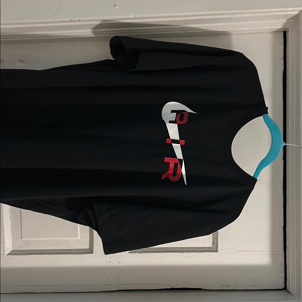 Men's XXL Black T-Shirt with Red and White Design